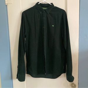 Scotch & Soda - Men's Soda Bottle Green Corduroy Button Down Shirt, Medium